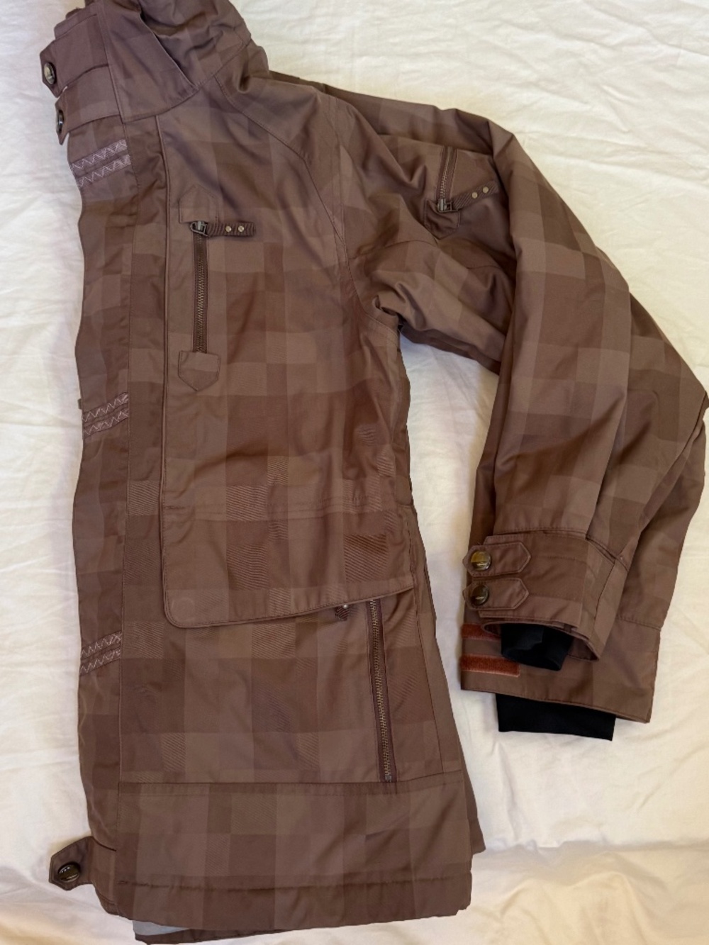 SIMS Snowboarding Brown Plaid Insulated Jacket | Size L